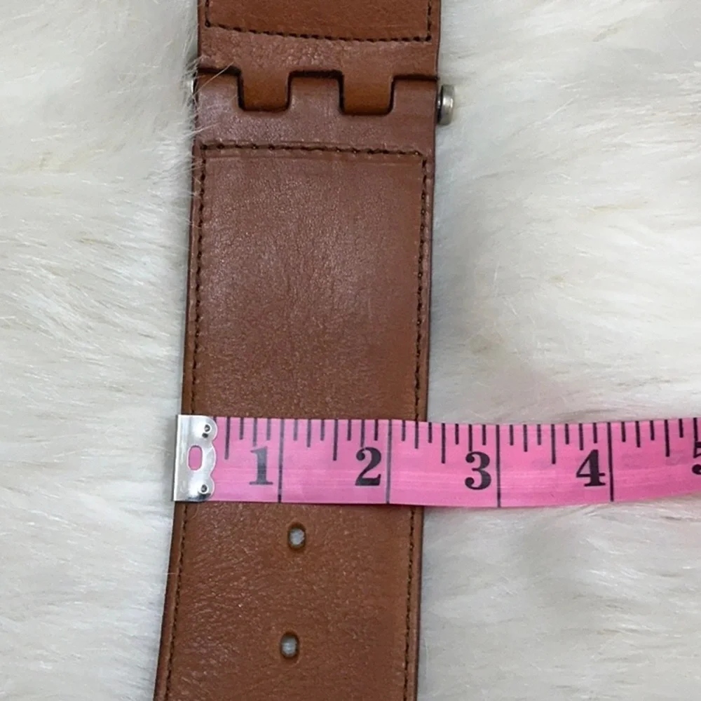 Theory leather belt‎ RARE Italian leather luxury Belt brass handmade Italy S M